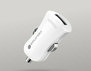 USB autós toltő, 2A, fehér